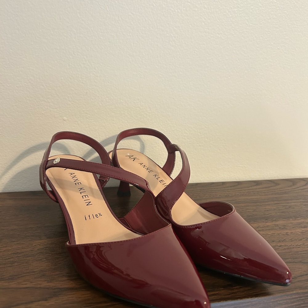 Anne Klein Burgundy Kitten Heels